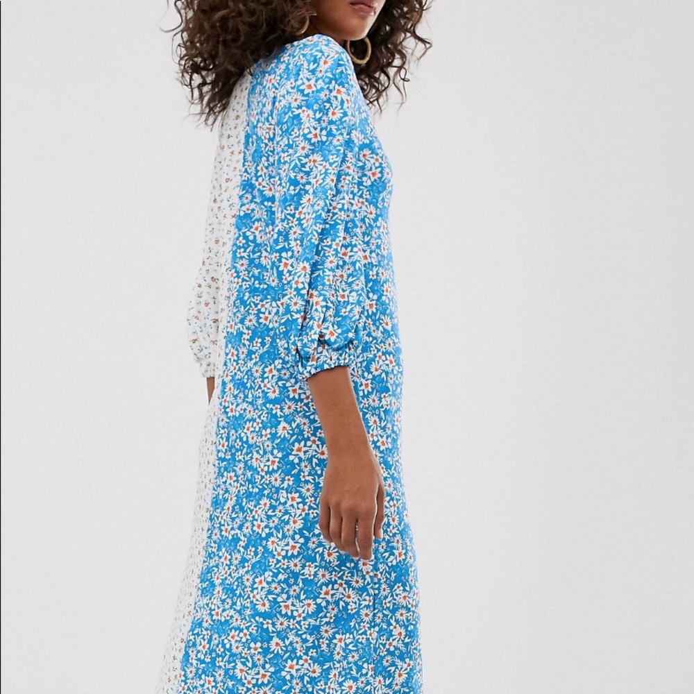 2-Pattern Long Sleeve Dress
